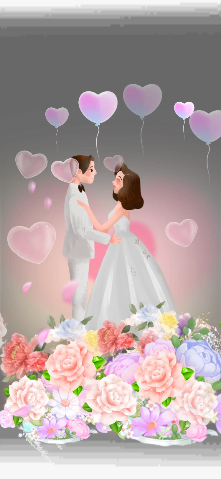 Heart Balloon Wedding animation preview